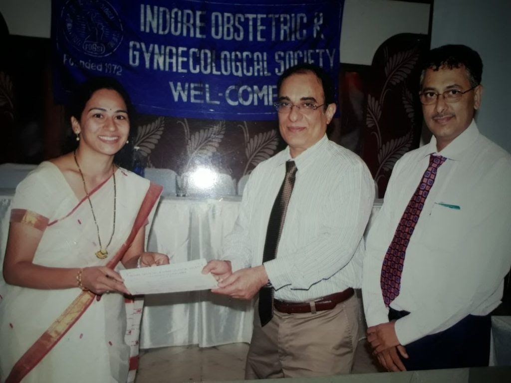 State level felicitation of Dr Hansali Neema Bhartiya for her academic excellence in 2009 ,Indore