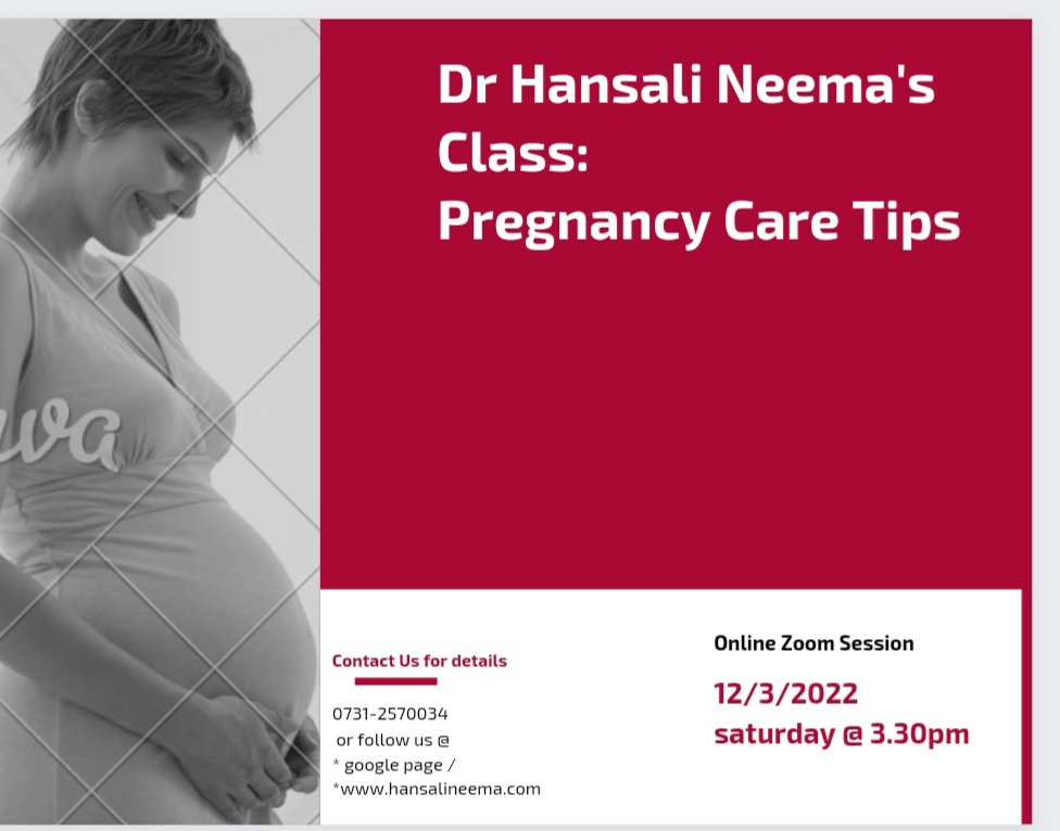 Pregnancy care tips by the best Gynaecologist in Indore Dr Hansali Neema